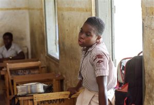 students asking questions in a classroom