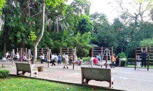 People exercising in a gym